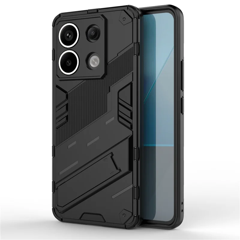 Funda con Soporte para Xiaomi Redmi Note 13 Pro 5G / Poco X6 5G - Carcasa Híbrida TPU + PC - Color Negro
