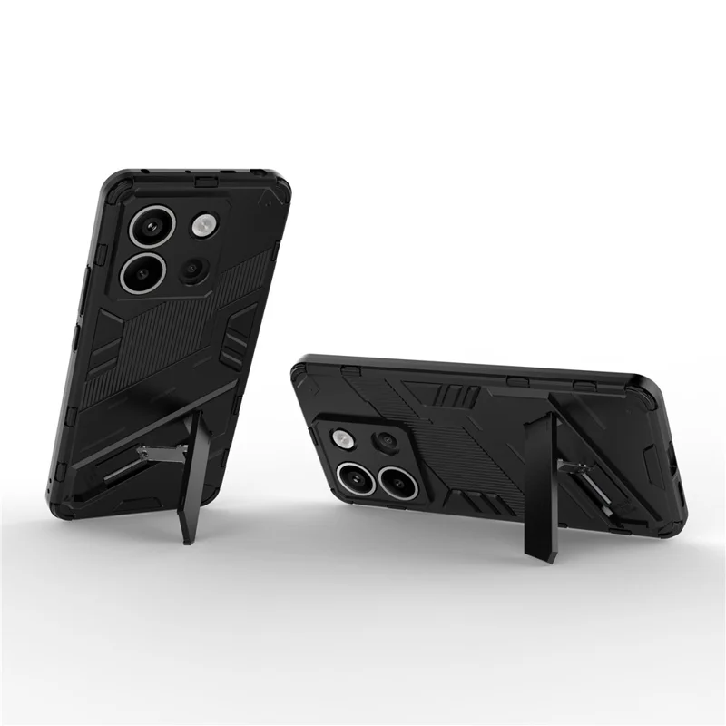 Para Xiaomi Redmi Note 13 Pro 5G Kickstand Case TPU + PC Teléfono Atrás - Negro