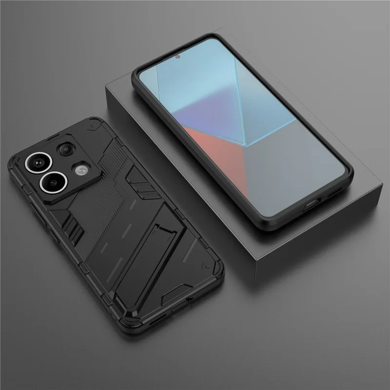 Pour Xiaomi Redmi Note 13 Pro 5G Kickstand Case TPU + PC Téléphone Retour - Noir