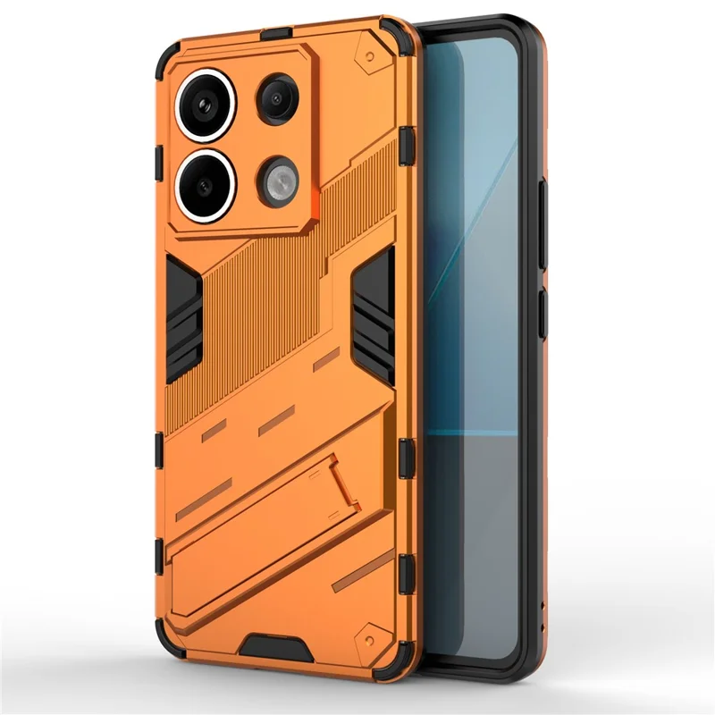 For Xiaomi Redmi Note 13 Pro 5G / Poco X6 5G Kickstand Case TPU + PC Phone Back Cover - Orange