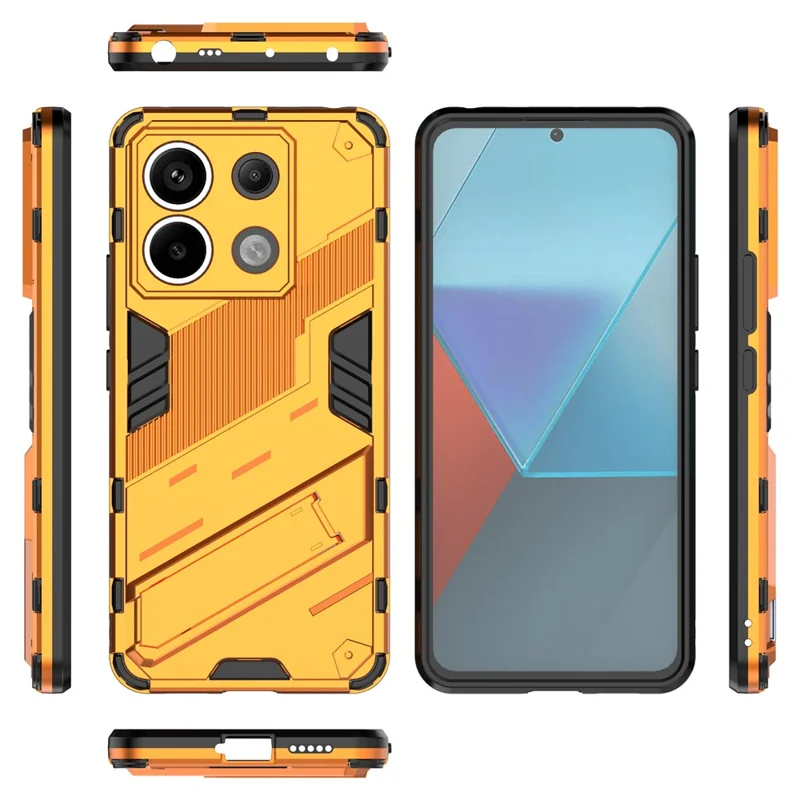 For Xiaomi Redmi Note 13 Pro 5G / Poco X6 5G Kickstand Case TPU + PC Phone Back Cover - Orange