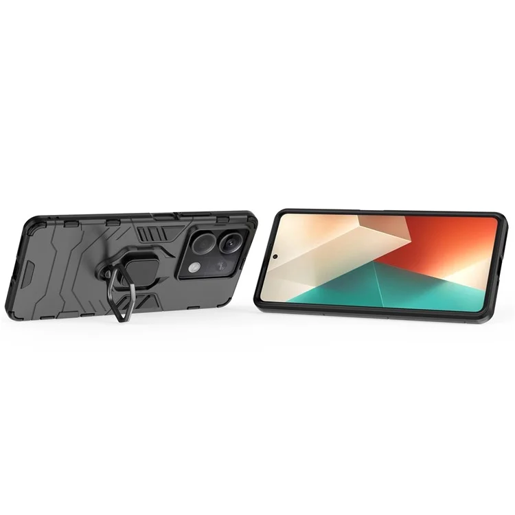 Para Xiaomi Redmi Nota 13 5G / Nota 13 5G (China) Caixa de Telefone Anti-drop Tampa Com Kickstand - Preto