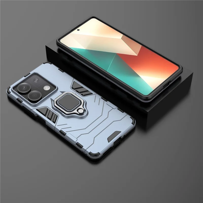 For Xiaomi Redmi Note 13 5G / Note 13 5G (China) Phone Case Anti-drop Cover with Kickstand - Blue