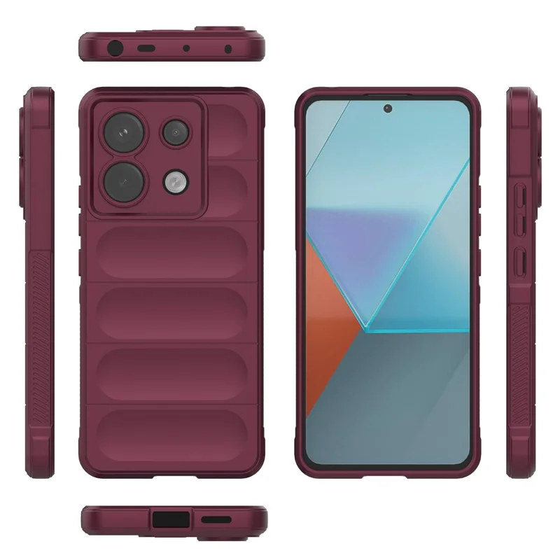 Pour Xiaomi Redmi Note 13 Pro 5G / Poco X6 5G Coque de téléphone TPU Protection antichoc - Rouge vin