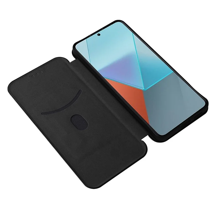 For Xiaomi Redmi Note 13 Pro 5G / Poco X6 5G Leather Case with Card Slots Carbon Fiber Texture - Black