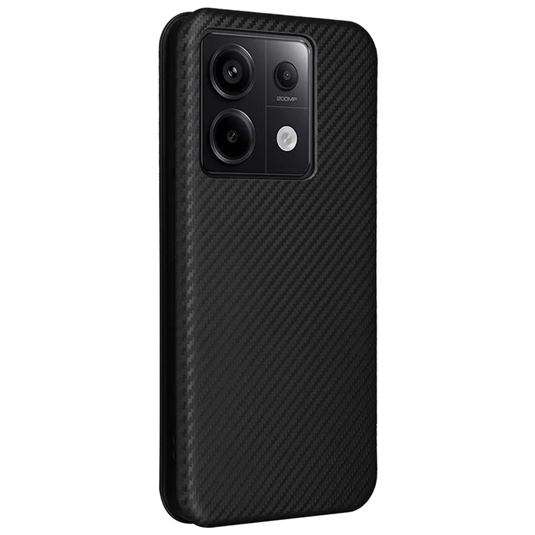 For Xiaomi Redmi Note 13 Pro 5G / Poco X6 5G Leather Case with Card Slots Carbon Fiber Texture - Black