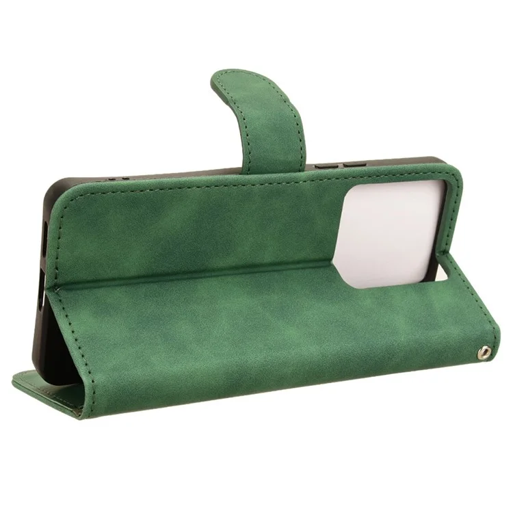 For Xiaomi Redmi Note 13 Pro 5G / Poco X6 5G Wallet Case Skin-touch Texture Leather Phone Cover - Green
