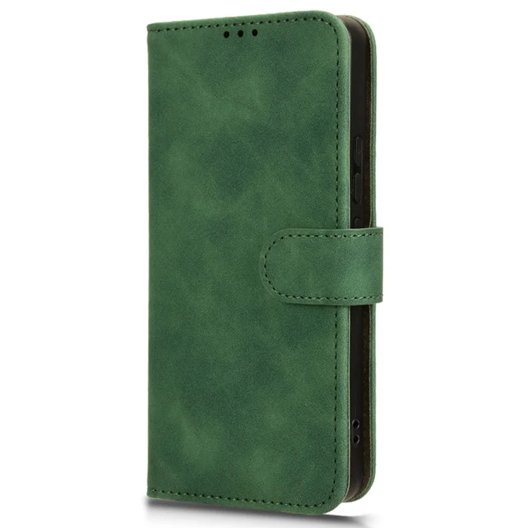 For Xiaomi Redmi Note 13 Pro 5G / Poco X6 5G Wallet Case Skin-touch Texture Leather Phone Cover - Green