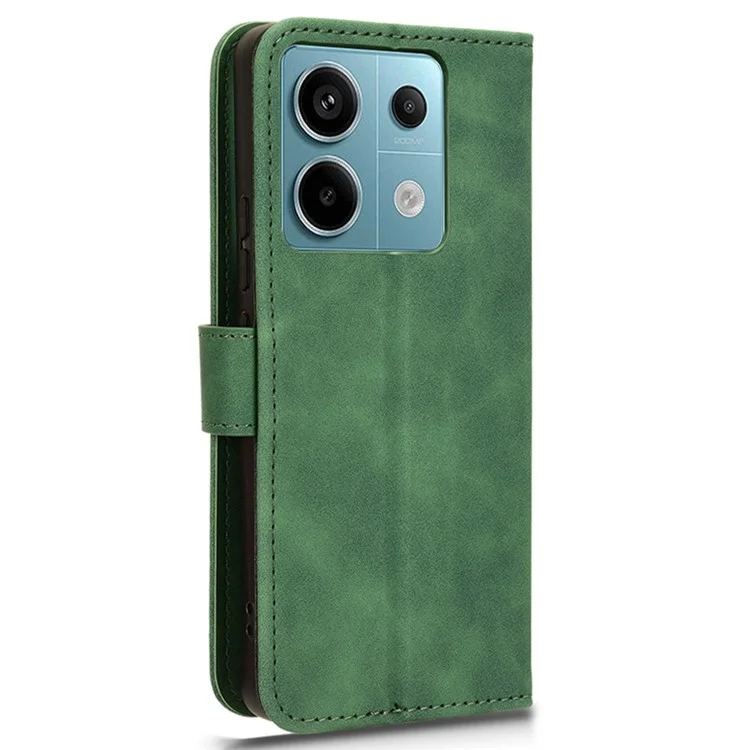For Xiaomi Redmi Note 13 Pro 5G / Poco X6 5G Wallet Case Skin-touch Texture Leather Phone Cover - Green
