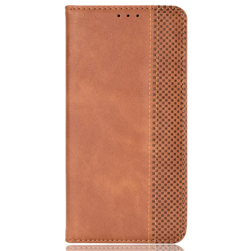 For Samsung Galaxy Xcover7 Wallet Case PU Leather Stand Retro Phone Cover - Brown