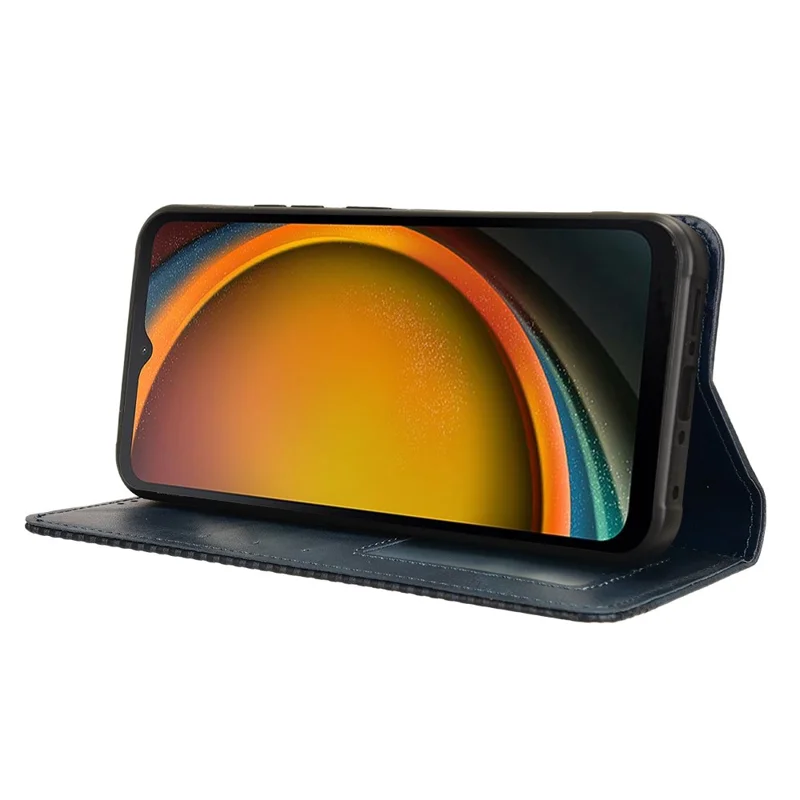 For Samsung Galaxy Xcover7 Wallet Case PU Leather Stand Retro Phone Cover - Blue