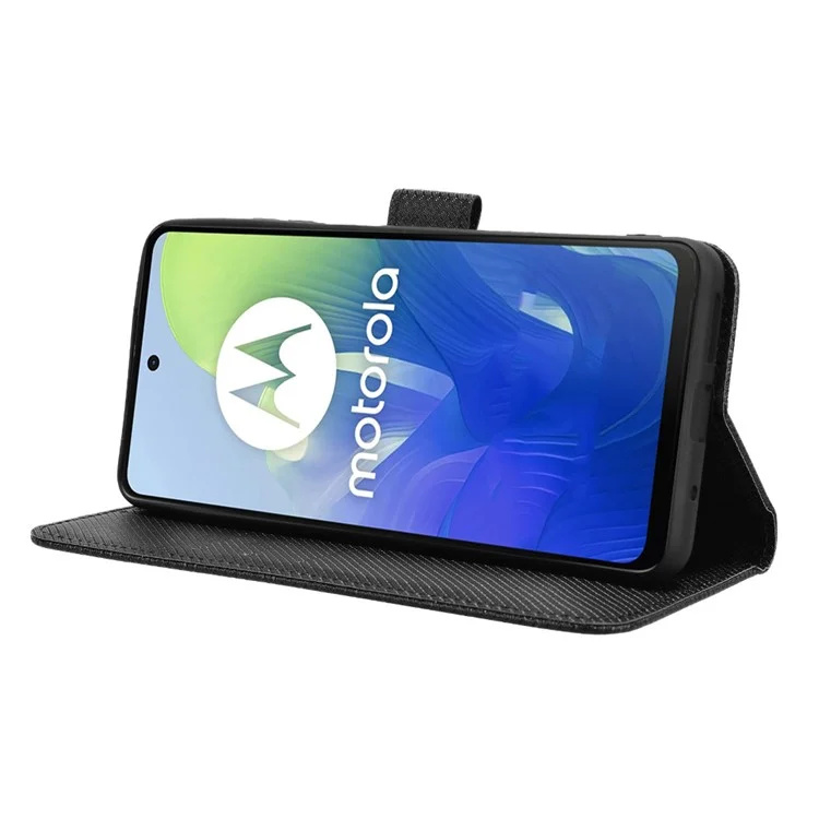 Pour Motorola Moto G04 4G / G04s 4G / G24 4G / G24 Power / E14 4G Étui magnétique Texture de diamant Portefeuille Anti-chute - Noir
