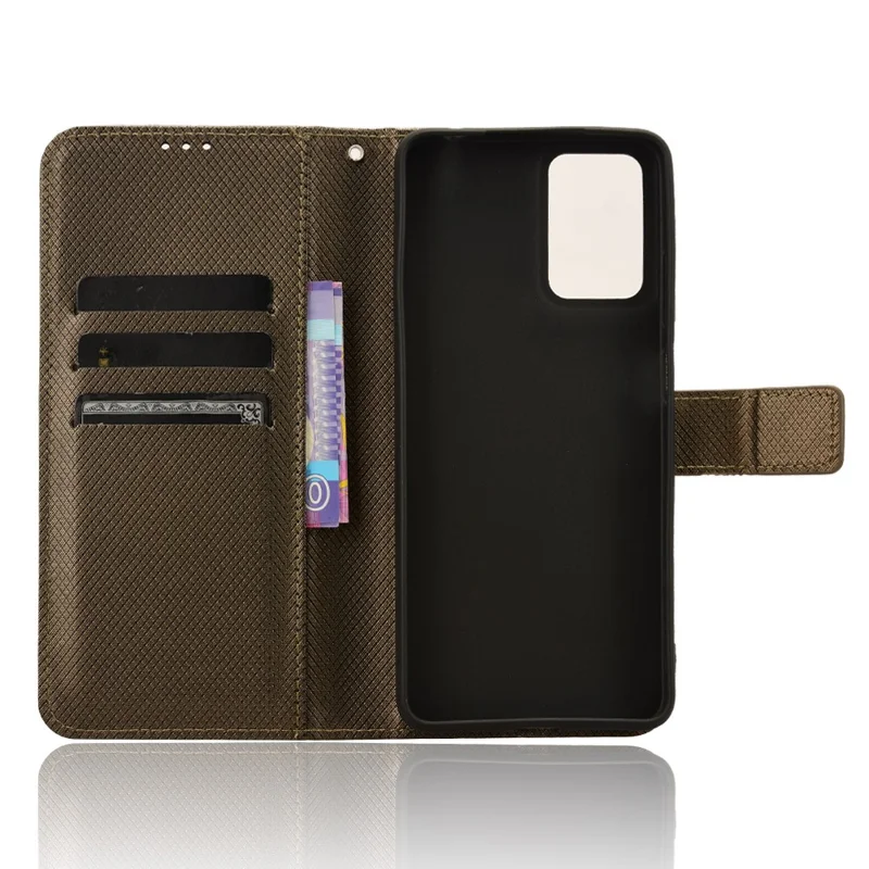 Para Motorola Moto G04 4G / G04s 4G / G24 4G / G24 Power / E14 4G Funda magnética Textura de diamante Cartera Anti-Caída Cubierta - Marrón