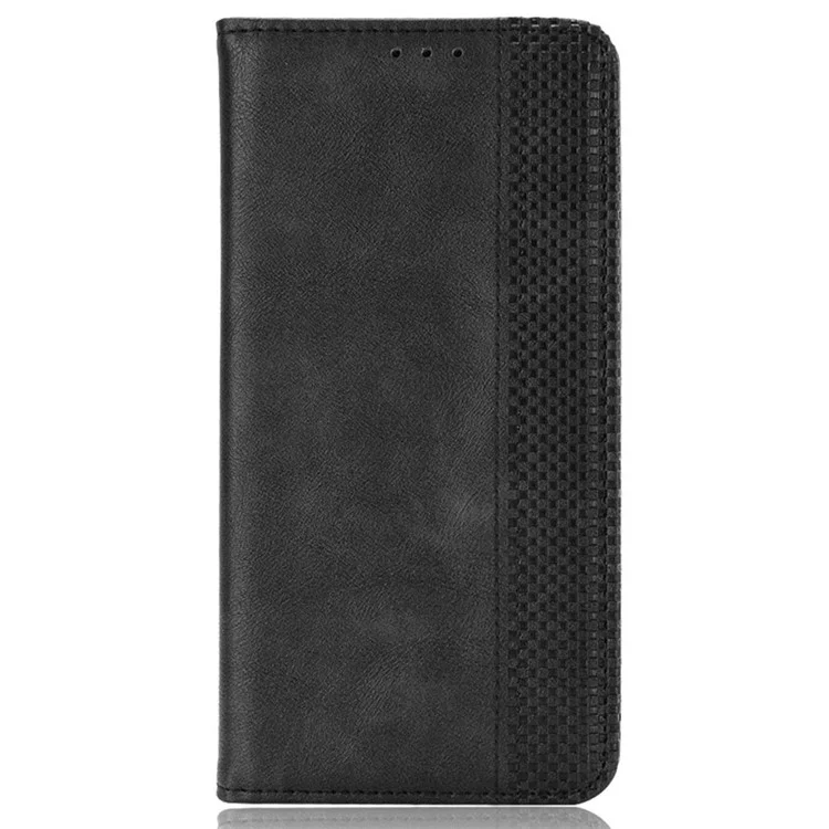 Pour Motorola Moto G04 4G / Couvercle de Téléphone à Basculement du Portefeuille Rétro de Boîtier en Cuir de Puissance G24 - Noir