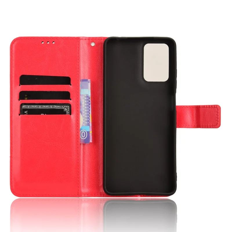 Brieftaschengehäuse Für Motorola Moto G04 4G / G24 Power Cover PU Leder+tpu -telefonschale - Rot