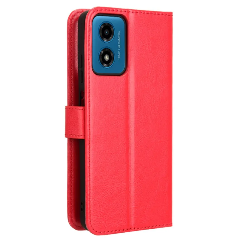 Кожаный чехол-бумажник для Motorola Moto G04 4G / G04s 4G / G24 4G / G24 Power / E14 4G - красный