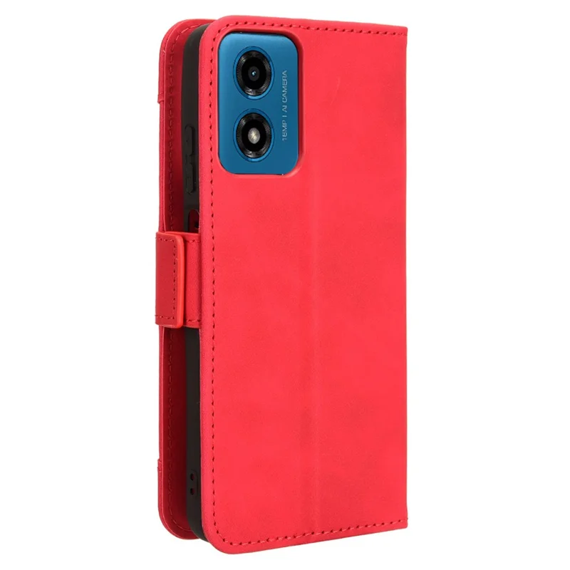 Para Motorola Moto G24 Power / E14 4G / G04 4G / G24 4G / G04s 4G Funda magnética de cuero con portacartas - Rojo