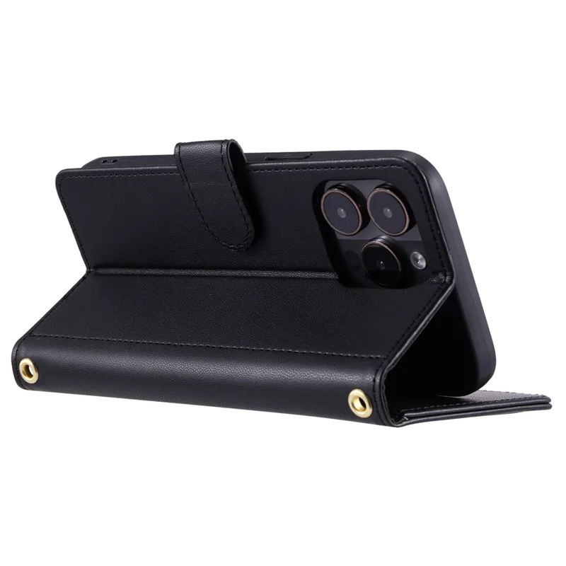 For iPhone 14 Pro Max Leather Phone Case with Wallet Rhombus Grid Pattern - Black
