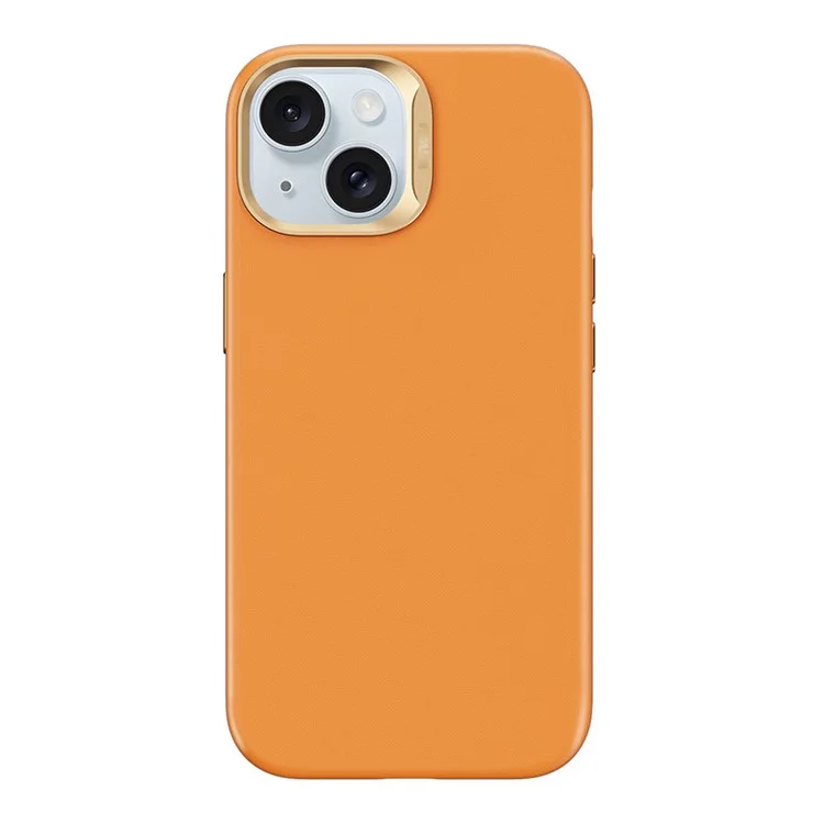 WIWU SP-019 para el caso del iPhone 15 Compatible con MagSafe PU Leather+TPU Phone Shell - Naranja