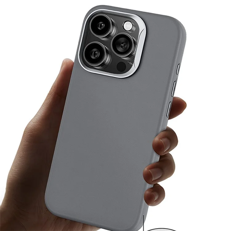 WIWU SP-019 Compatible with MagSafe para iPhone 15 Pro Funda de Piel PU + TPU - Naranja