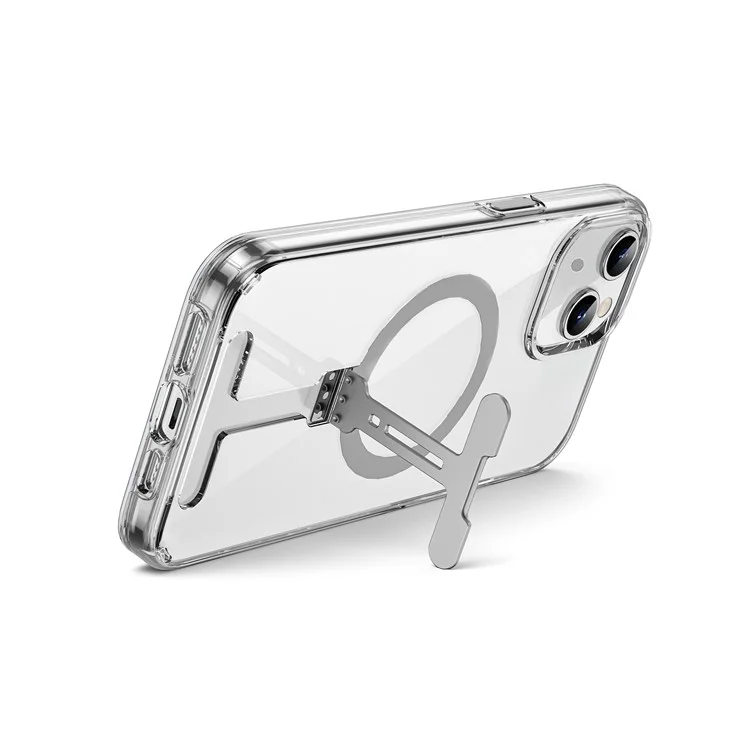 WIWU FYY-014 Per iPhone 15 Plus Custodia con Supporto Compatibile con MagSafe Custodia in PC Trasparente - Trasparente