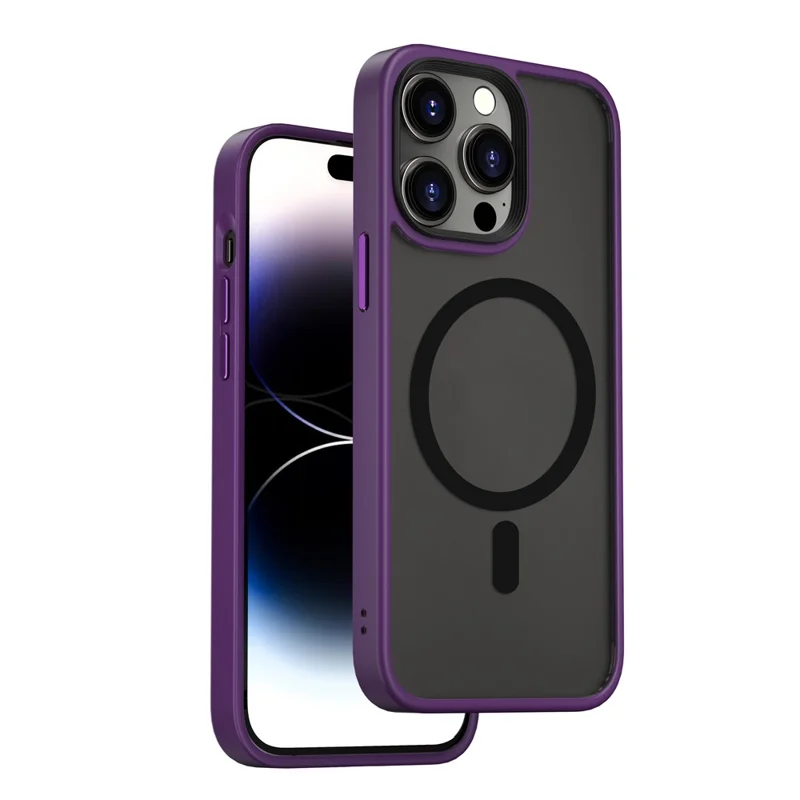 WIWU FGG-011 For iPhone 15 Pro PC+TPU Case Compatible with MagSafe Phone Case - Purple