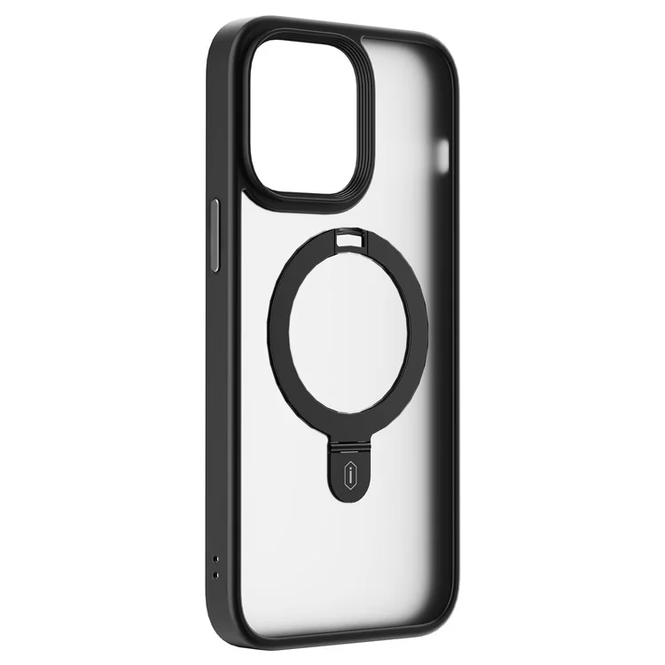 WIWU ZMZ-010 For iPhone 15 Pro Case Compatible with MagSafe Kickstand TPU+PC Cover - Black
