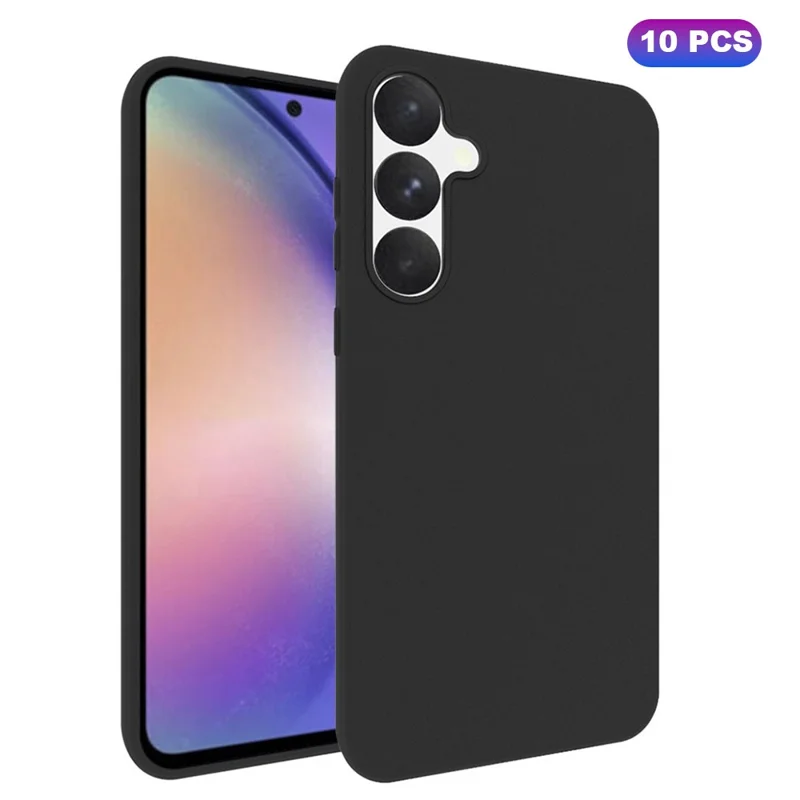10Pcs / Pack for Samsung Galaxy A55 5G TPU Phone Case Dual-sided Matte Finish - Black