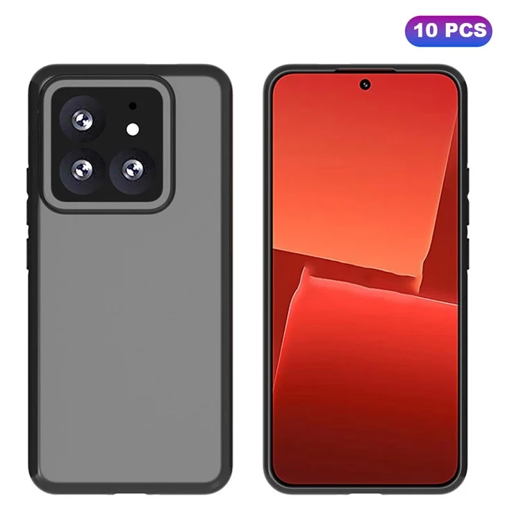 10 piezas / paquete para Xiaomi 14 Pro Funda de teléfono mate Anti-scratch TPU Back Cover - Negro