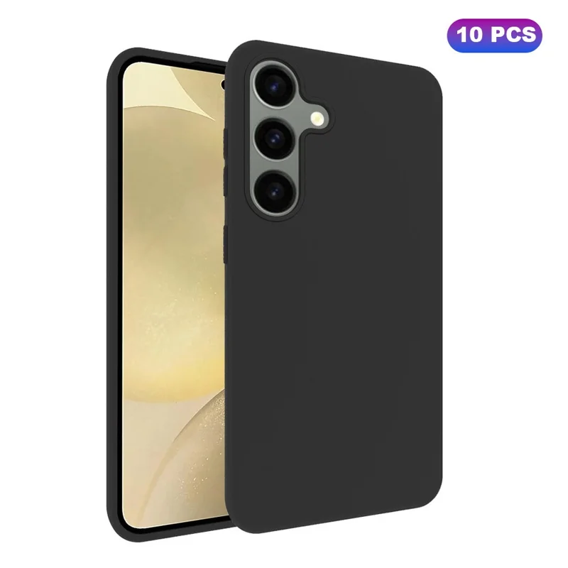 10Pcs / Pack pour Samsung Galaxy S24 Étui TPU Anti-empreintes Matte Phone Cover - Noir