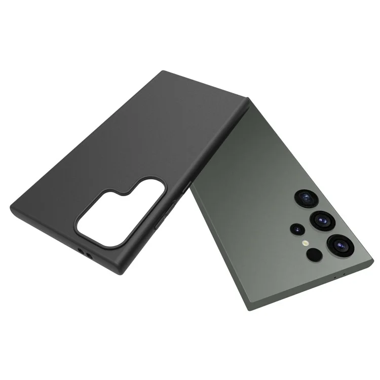 10 piezas / paquete para Samsung Galaxy S24 Ultra Case Dual-sided Matte Soft TPU Phone Cover - Negro