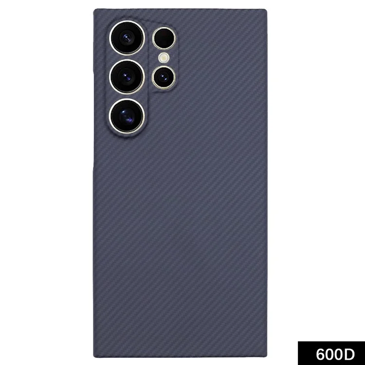 For Samsung Galaxy S24 Ultra Phone Case 600D Textured Precise Cutout Aramid Fiber Phone Cover - Black