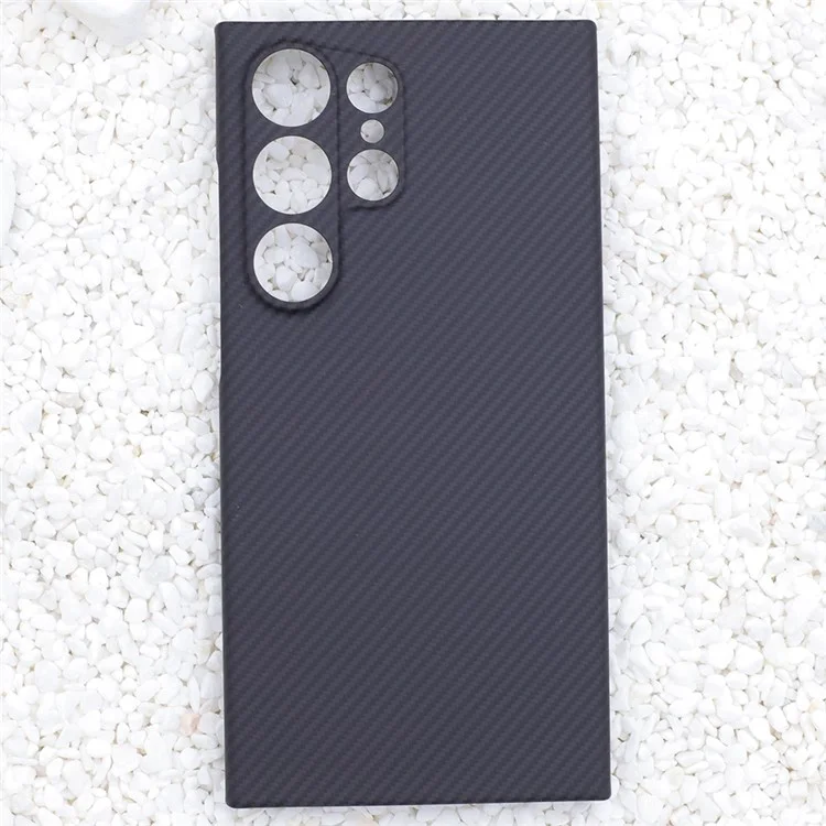 For Samsung Galaxy S24 Ultra Phone Case 600D Textured Precise Cutout Aramid Fiber Phone Cover - Black
