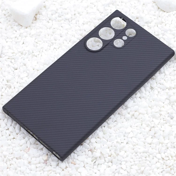 For Samsung Galaxy S24 Ultra Phone Case 600D Textured Precise Cutout Aramid Fiber Phone Cover - Black