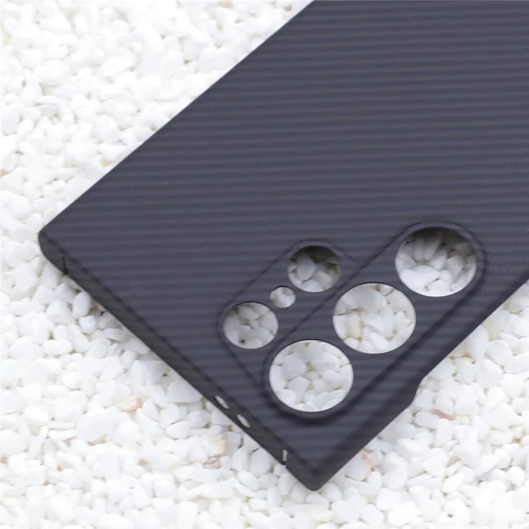 For Samsung Galaxy S24 Ultra Phone Case 600D Textured Precise Cutout Aramid Fiber Phone Cover - Black