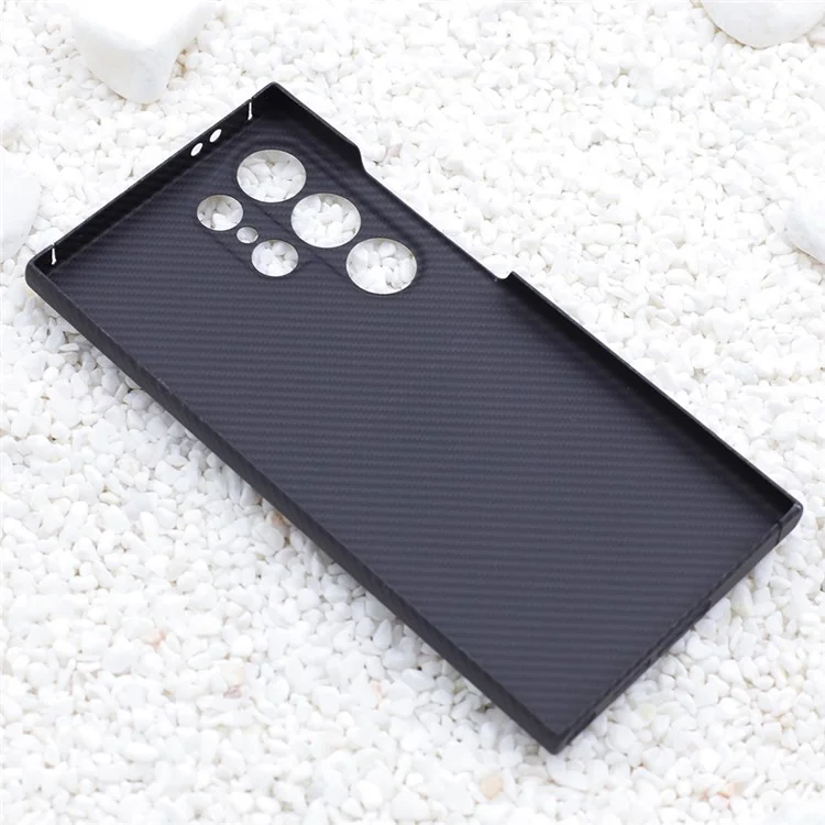 For Samsung Galaxy S24 Ultra Phone Case 600D Textured Precise Cutout Aramid Fiber Phone Cover - Black