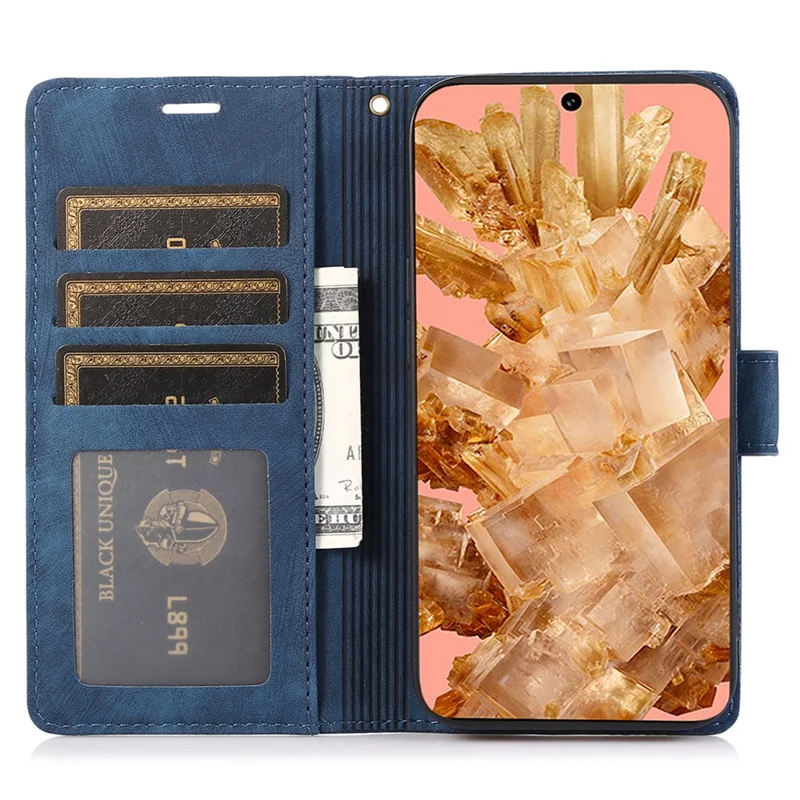 For Google Pixel 8 Pro Flip Leather Case Orchid Butterfly Pattern Wallet Phone Cover - Blue