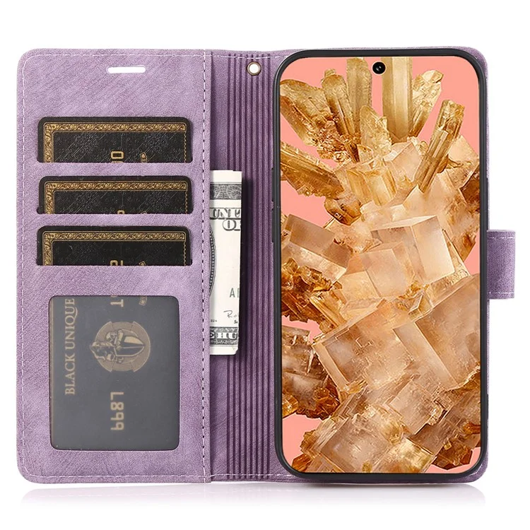 For Google Pixel 8 Case Orchid Butterfly Pattern Leather Cover Phone Wallet - Purple