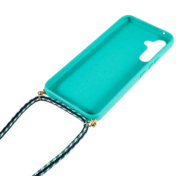 Para Samsung Galaxy S24+ Eco-friendly Wheat Straw Case Soft TPU Phone Cover - Sky Blue