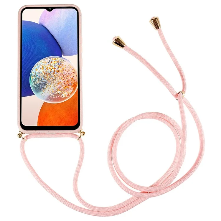 Per Samsung Galaxy A05s 4G Eco Phone Case Crossbody Wheat Straw Cover Biodegradabile - Rosa