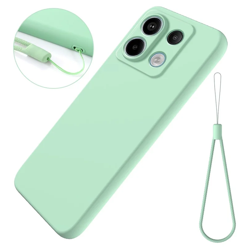 For Xiaomi Redmi Note 13 Pro 5G / Poco X6 5G Case Liquid Silicone Phone Cover Anti-Scratch Fiber Lining - Green