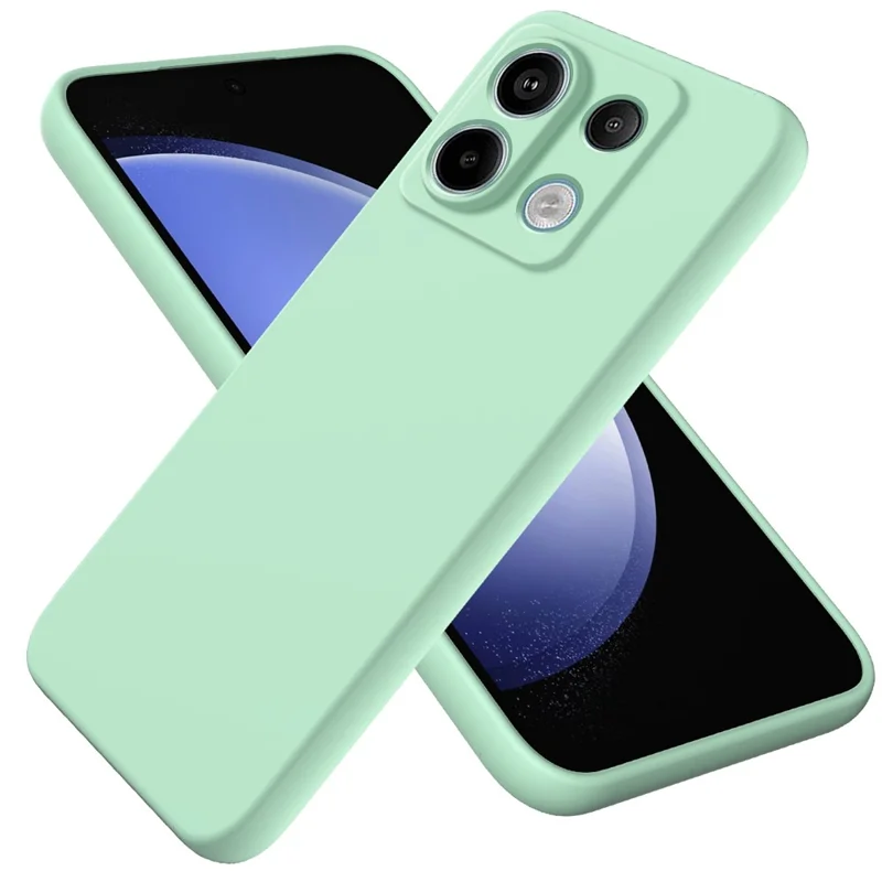 For Xiaomi Redmi Note 13 Pro 5G / Poco X6 5G Case Liquid Silicone Phone Cover Anti-Scratch Fiber Lining - Green