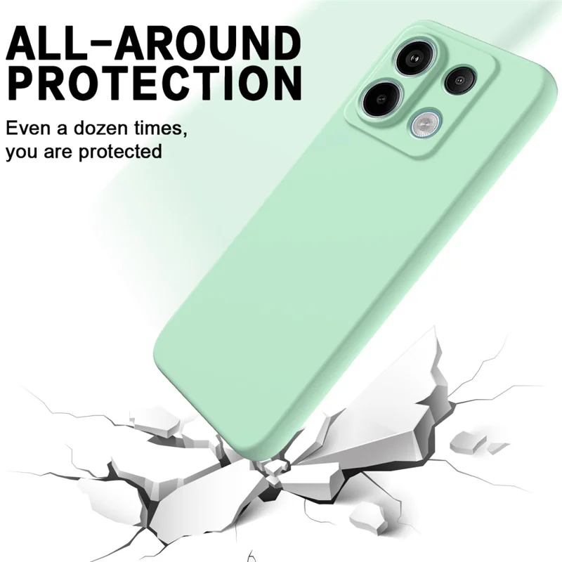 For Xiaomi Redmi Note 13 Pro 5G / Poco X6 5G Case Liquid Silicone Phone Cover Anti-Scratch Fiber Lining - Green
