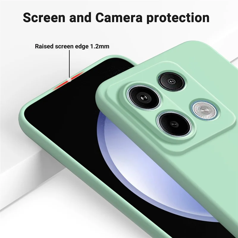 For Xiaomi Redmi Note 13 Pro 5G / Poco X6 5G Case Liquid Silicone Phone Cover Anti-Scratch Fiber Lining - Green