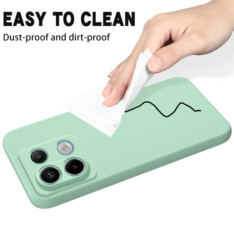 For Xiaomi Redmi Note 13 Pro 5G / Poco X6 5G Case Liquid Silicone Phone Cover Anti-Scratch Fiber Lining - Green