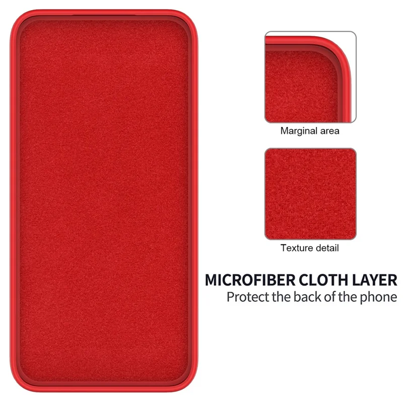 For Xiaomi Redmi Note 13 Pro 5G / Poco X6 5G Case Liquid Silicone Phone Cover Anti-Scratch Fiber Lining - Red