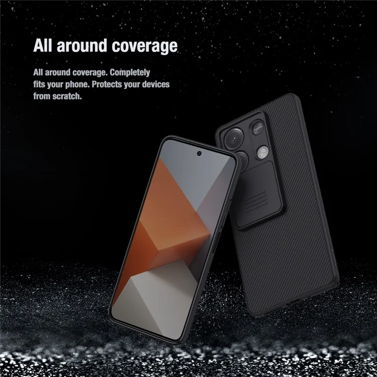 Nillkin Camshield Для Xiaomi Redmi Примечание 13 5G / Примечание 13 5G (China) Case PC Cope Phone Slider Camera - Черный