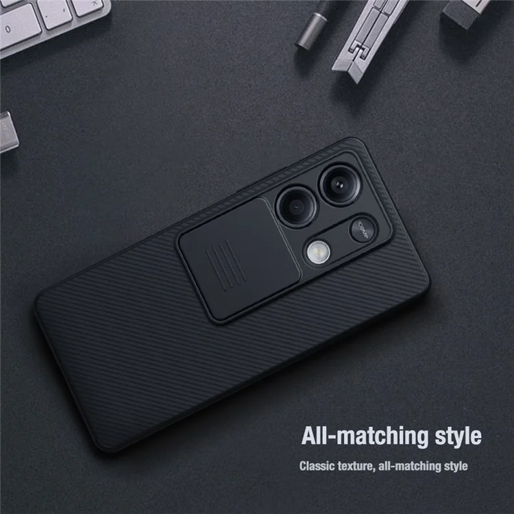 Nillkin Camshield Para Xiaomi Redmi Note 13 5G / Nota 13 5G (China) Case PC Cubierta de Teléfono Con Control Deslizante de Cámara - Negro