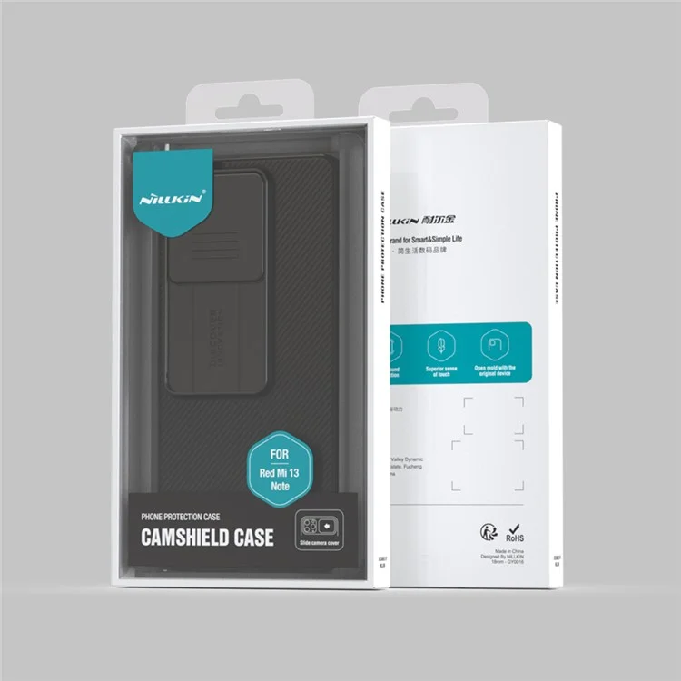 Nillkin Camshield Para Xiaomi Redmi Nota 13 5G / Nota 13 5G (China) Caso PC Tampa Com Controle Deslizante da Câmera - Preto