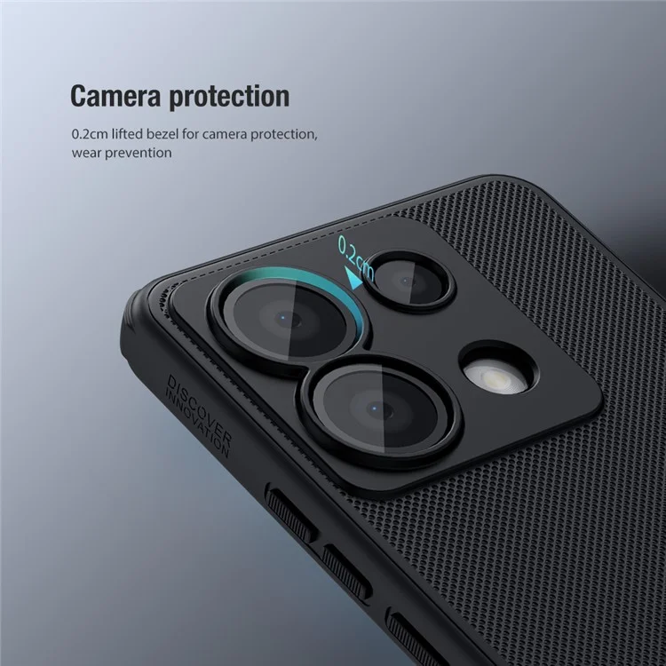 NILLKIN Super Frosted Shield Pro for Xiaomi Redmi Note 13 Pro 5G / Poco X6 5G Back Cover PC+TPU Shockproof Phone Case - Black